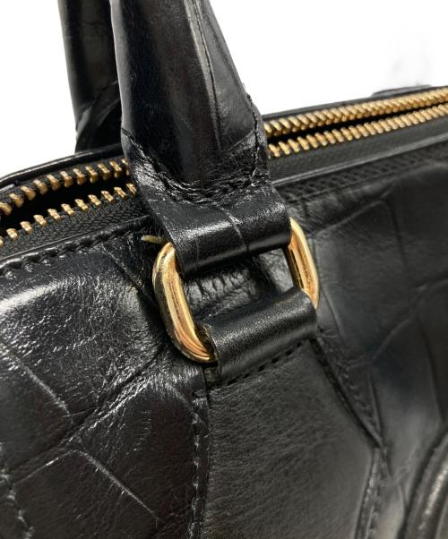 Vivienne Westwood（ヴィヴィアンウエストウッド）Vivienne Westwood (ヴィヴィアンウエストウッド) クロコ型押しオーブロゴハンドバッグ ブラックの古着・服飾アイテム