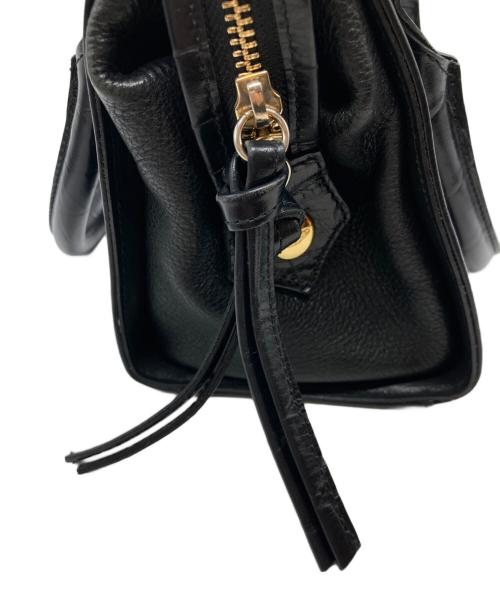 Vivienne Westwood（ヴィヴィアンウエストウッド）Vivienne Westwood (ヴィヴィアンウエストウッド) クロコ型押しオーブロゴハンドバッグ ブラックの古着・服飾アイテム