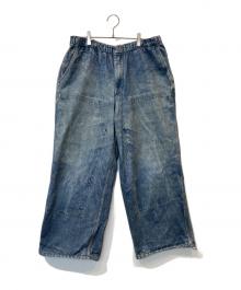 BEAMS（ビームス）の古着「モック プリント ダブルニー スウェットパンツ 11-24-3628-147」｜インディゴ