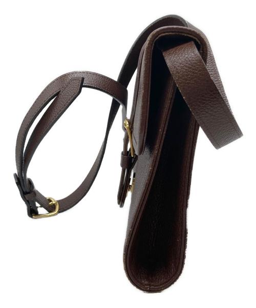 Yves Saint Laurent（イヴサンローラン）Yves Saint Laurent (イヴサンローラン) レザーショルダーバッグ ブラウンの古着・服飾アイテム