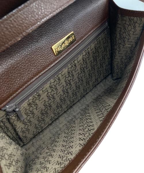 Yves Saint Laurent（イヴサンローラン）Yves Saint Laurent (イヴサンローラン) レザーショルダーバッグ ブラウンの古着・服飾アイテム