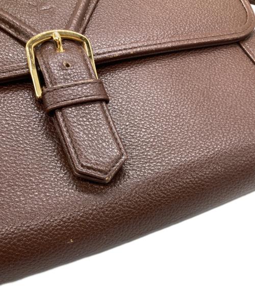 Yves Saint Laurent（イヴサンローラン）Yves Saint Laurent (イヴサンローラン) レザーショルダーバッグ ブラウンの古着・服飾アイテム
