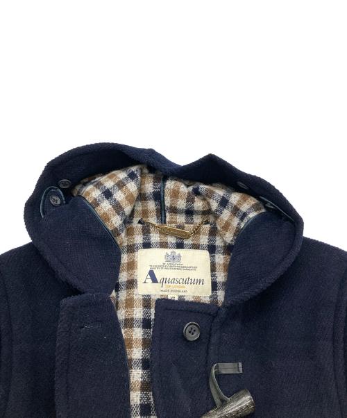 Aquascutum（アクアスキュータム）Aquascutum (アクアスキュータム) 裏ギンガムチェックダッフルコート ネイビー サイズ:XSの古着・服飾アイテム