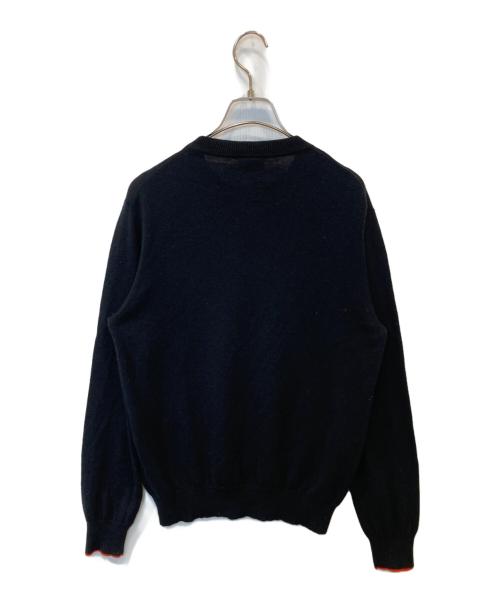 PS Paul Smith（ＰＳポールスミス）PS Paul Smith (ＰＳポールスミス) SPORTS STRIPE ZEBRA CREW NECK SWEATER 282400 ブラック サイズ:Lの古着・服飾アイテム