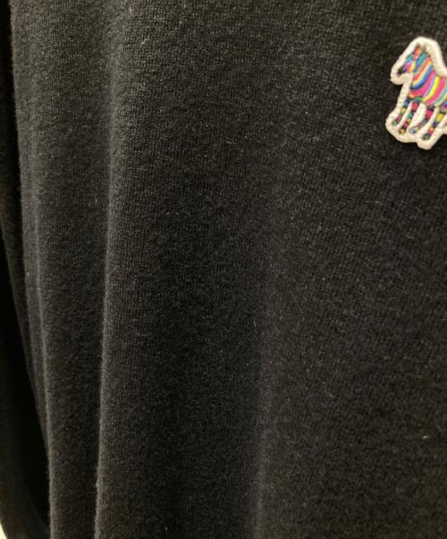 PS Paul Smith（ＰＳポールスミス）PS Paul Smith (ＰＳポールスミス) SPORTS STRIPE ZEBRA CREW NECK SWEATER 282400 ブラック サイズ:Lの古着・服飾アイテム