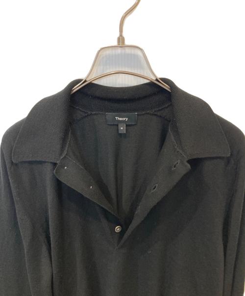 theory（セオリー）theory (セオリー) ウールニットポロシャツ 02-2301702 ブラック サイズ:Mの古着・服飾アイテム