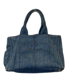 PRADA（プラダ）の古着「カナパミディアムデニムトートバッグ 158」｜ブルー