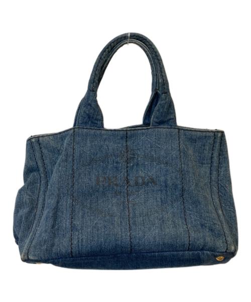 PRADA（プラダ）PRADA (プラダ) カナパミディアムデニムトートバッグ 158 ブルーの古着・服飾アイテム