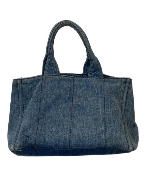 PRADA（プラダ）PRADA (プラダ) カナパミディアムデニムトートバッグ 158 ブルーの古着・服飾アイテム