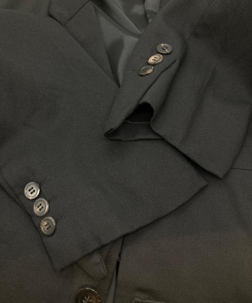COMME des GARCONS HOMME PLUS（コムデギャルソンオムプリュス）COMME des GARCONS HOMME PLUS (コムデギャルソンオムプリュス) ストレッチウールギャバジンテーラードジャケット PP-J015 2015AW パワーオブセレモニー期 ブラック サイズ:XSの古着・服飾アイテム