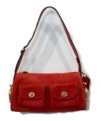 COACHコーチ）の古着「TURNLOCK HAVERSACK BAG 27 ターンロック ハバーサック バッグ 27 CFQ59」｜レッド
