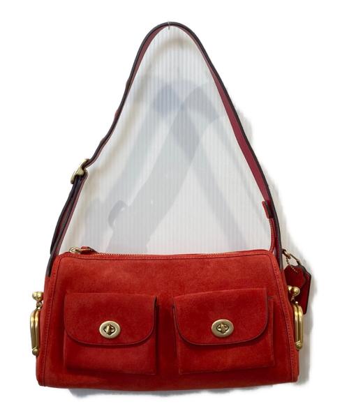 COACH（コーチ）COACH (コーチ) TURNLOCK HAVERSACK BAG 27 ターンロック ハバーサック バッグ 27 CFQ59 レッドの古着・服飾アイテム