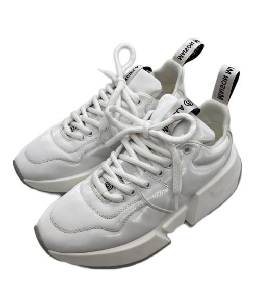 MM6 Maison Margiela（エムエムシックスメゾンマルジェラ）MM6 Maison Margiela (エムエムシックスメゾンマルジェラ) Puffer Lace Up Sneakers パッファー・レースアップ・スニーカー S66WS0004 ホワイト サイズ:38の古着・服飾アイテム