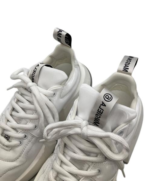 MM6 Maison Margiela（エムエムシックスメゾンマルジェラ）MM6 Maison Margiela (エムエムシックスメゾンマルジェラ) Puffer Lace Up Sneakers パッファー・レースアップ・スニーカー S66WS0004 ホワイト サイズ:38の古着・服飾アイテム