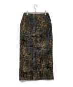 glam lipsグラムリップス）の古着「シャドウ ペイント Leopard スカート　1244115-1878」｜ブラウン