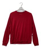 MARKAマーカ）の古着「スーパー100sウォッシャブルウール天竺 / クルーネック L/S Tee M26C15CS03C」｜レッド