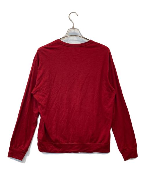MARKA（マーカ）MARKA (マーカ) スーパー100sウォッシャブルウール天竺 / クルーネック L/S Tee M26C15CS03C レッド サイズ:3の古着・服飾アイテム