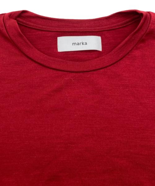 MARKA（マーカ）MARKA (マーカ) スーパー100sウォッシャブルウール天竺 / クルーネック L/S Tee M26C15CS03C レッド サイズ:3の古着・服飾アイテム