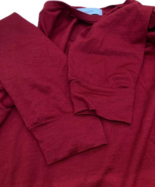 MARKA（マーカ）MARKA (マーカ) スーパー100sウォッシャブルウール天竺 / クルーネック L/S Tee M26C15CS03C レッド サイズ:3の古着・服飾アイテム