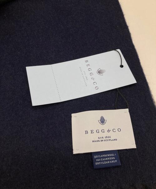 Begg & Co（ベグアンドコー）Begg & Co (ベグアンドコー) ラムウール×カシミヤ混マルチカラーストール ネイビー 未使用品の古着・服飾アイテム