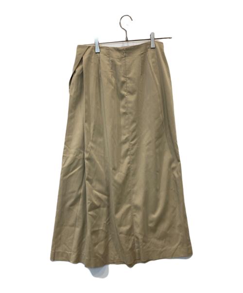 BALLSEY（ボールジィ）BALLSEY (ボールジィ) キュプラサテンストレッチ ランダムタックスカート 11-05-61-05701 ベージュ サイズ:36の古着・服飾アイテム