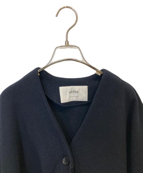 utilite（ユティリテ）utilite (ユティリテ) ダブルモッサー ロングコート UT303AW85 ネイビー サイズ:FREEの古着・服飾アイテム