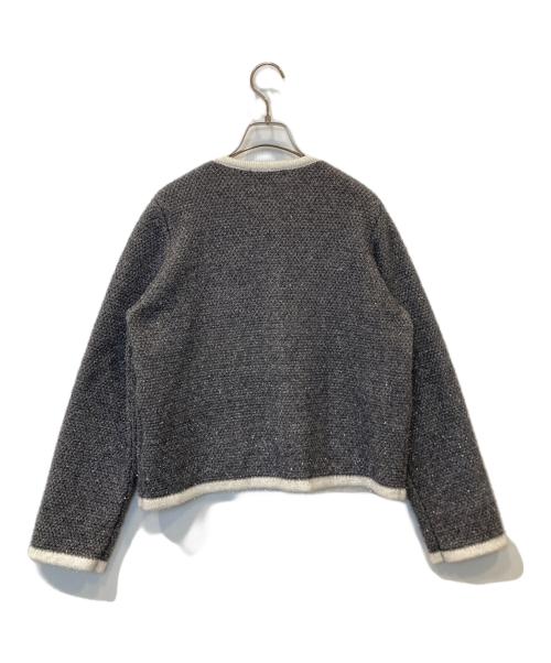 JUSGLITTY（ジャスグリッティー）JUSGLITTY (ジャスグリッティー) ラメツイードニットジャケット 44154070 グレー サイズ:2の古着・服飾アイテム