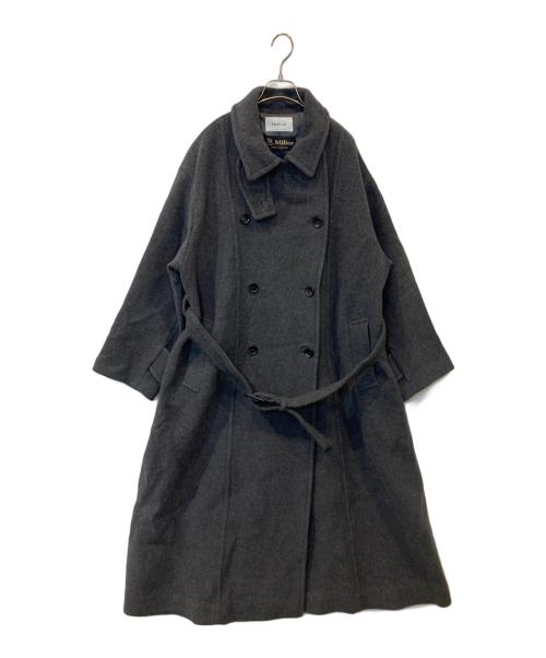 FRAY ID（フレイ アイディー）FRAY ID (フレイ アイディー) スタンドカラーダブルコート グレー サイズ:1の古着・服飾アイテム