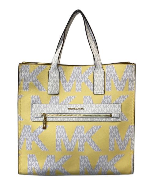 MICHAEL KORS（マイケルコース）MICHAEL KORS (マイケルコース) KENLY 2WAYトートバッグ 35F0GY9T3I ホワイト×イエローの古着・服飾アイテム