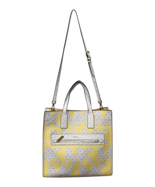 MICHAEL KORS（マイケルコース）MICHAEL KORS (マイケルコース) KENLY 2WAYトートバッグ 35F0GY9T3I ホワイト×イエローの古着・服飾アイテム
