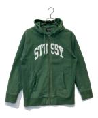 stussyステューシー）の古着「00's ロゴジップフーディ」｜グリーン