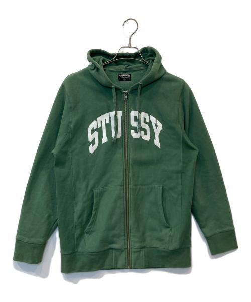 stussy（ステューシー）stussy (ステューシー) 00's ロゴジップフーディ グリーン サイズ:Lの古着・服飾アイテム