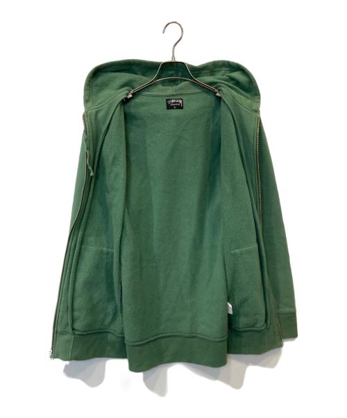 stussy（ステューシー）stussy (ステューシー) 00's ロゴジップフーディ グリーン サイズ:Lの古着・服飾アイテム
