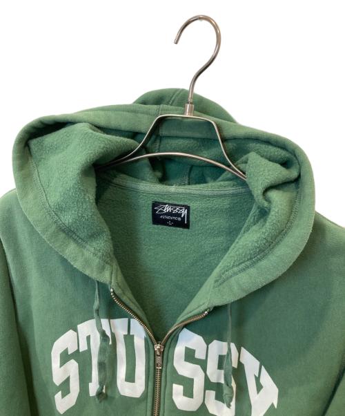 stussy（ステューシー）stussy (ステューシー) 00's ロゴジップフーディ グリーン サイズ:Lの古着・服飾アイテム