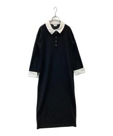 CAPRICIEUX LE'MAGE（カプリシューレマージュ）の古着「バイカラーポロカットワンピース」｜ブラック×ホワイト
