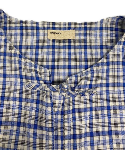 naissance（ネサーンス）NAISSANCE (ネサーンズ) PLAID CHINESE BUTTONED SHIRT スカイブルー サイズ:Mの古着・服飾アイテム