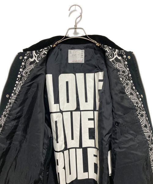 sacai（サカイ）sacai (サカイ) ARCHIVE PRINT MIX BLOUSON ブラック サイズ:SIZE4の古着・服飾アイテム