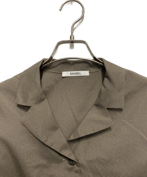 Snidel（スナイデル）Snidel (スナイデル) オープンカラーシャツブラウス　SWFB224024 ブラウン サイズ:Freeの古着・服飾アイテム