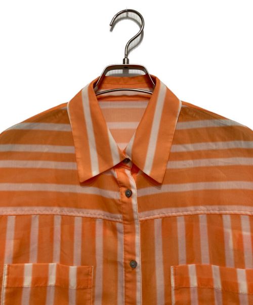 MAISON SPECIAL（メゾンスペシャル）MAISON SPECIAL (メゾンスペシャル) ストライプオーバーシアーシャツ　21221315303 オレンジ サイズ:Ⅿの古着・服飾アイテム