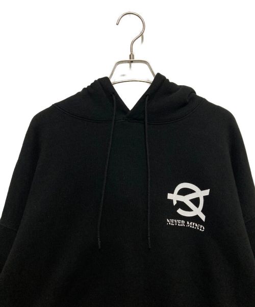OY（オーワイ）OY (オーワイ) NEVER MIND バック ジップ ロゴ パーカー ブラック サイズ:不明の古着・服飾アイテム