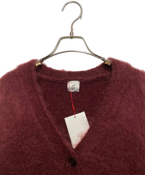 6(ROKU) BEAUTY&YOUTH（ロク ビューティーアンドユース）6(ROKU) BEAUTY&YOUTH (ロク ビューティーアンドユース) MOHAIR SHAGGY V NECK CARDIGAN レッド サイズ:Fの古着・服飾アイテム