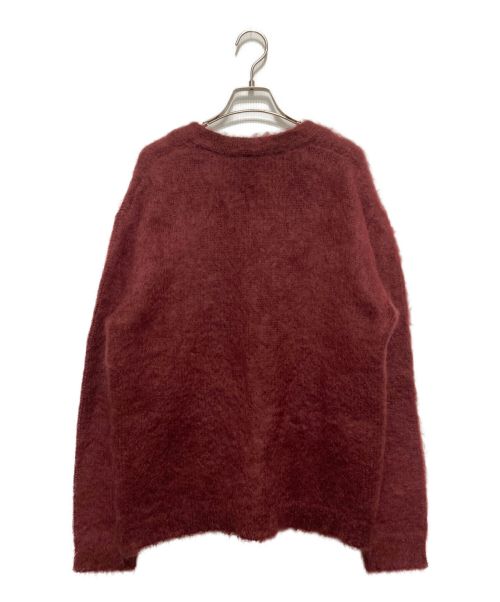 6(ROKU) BEAUTY&YOUTH（ロク ビューティーアンドユース）6(ROKU) BEAUTY&YOUTH (ロク ビューティーアンドユース) MOHAIR SHAGGY V NECK CARDIGAN レッド サイズ:Fの古着・服飾アイテム