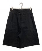 MARGARET HOWELLマーガレットハウエル）の古着「22SS リネンコットンツイルハーフパンツ　578-2141001」｜ブラック