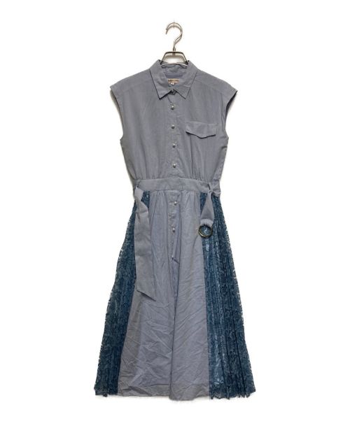 Aquweiser-riche（アクワイザー・リッシェ）aquweiser-riche (アクワイザー・リッシェ) サイドレースシャツワンピース スカイブルー サイズ:SIZE2の古着・服飾アイテム