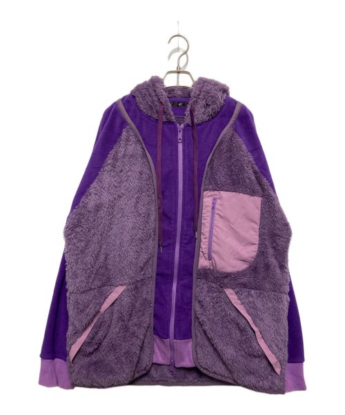 NO ID.（ノーアイディー）NO ID. (ノーアイディー) スイッチングフリースフードBLZ パープル サイズ:FREEの古着・服飾アイテム