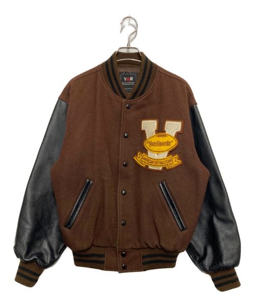 VAN（ヴァン）VAN (ヴァン) レザー切替スタジャン　JW-10606 ブラウン サイズ:Ⅿの古着・服飾アイテム