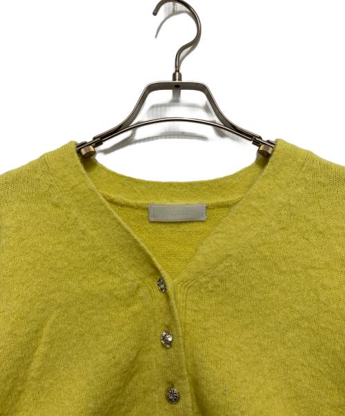 CELFORD（セルフォード）CELFORD (セルフォード) ビジュー釦モヘアカーディガン イエロー サイズ:Fの古着・服飾アイテム