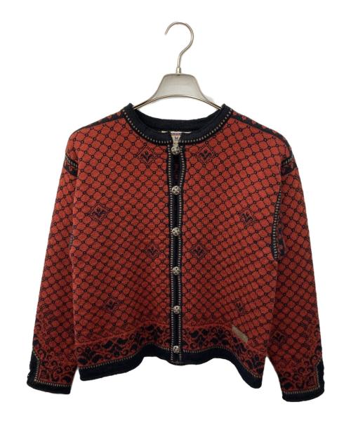 DALE OF NORWAY（ダーレ オブ ノルウェイ）DALE OF NORWAY (ダーレ オブ ノルウェイ) 総柄カーディガン オレンジ サイズ:不明の古着・服飾アイテム