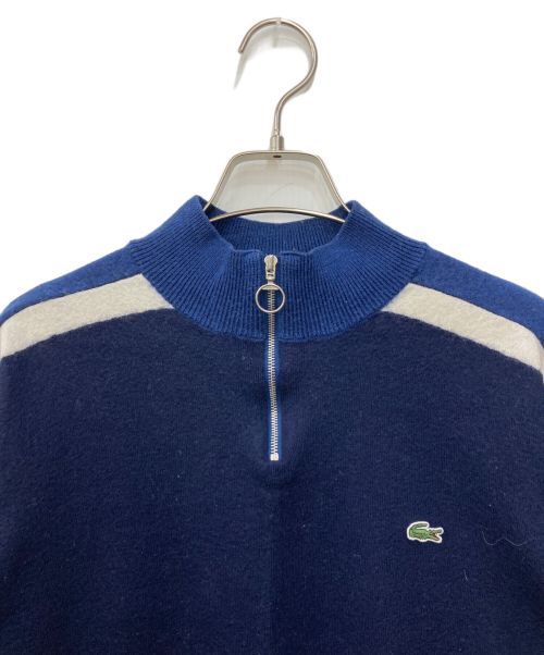 LACOSTE（ラコステ）LACOSTE (ラコステ) メリノウールハーフジップニット ネイビー サイズ:XLの古着・服飾アイテム