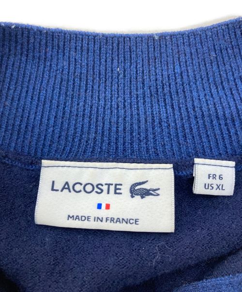 LACOSTE（ラコステ）LACOSTE (ラコステ) メリノウールハーフジップニット ネイビー サイズ:XLの古着・服飾アイテム